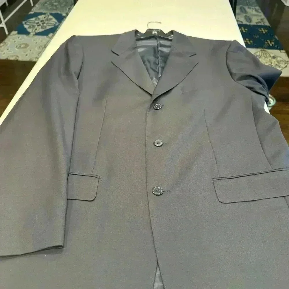 Louis Dell’ Olio men’s navy blue blazer made in Italy  100% wool size 41R